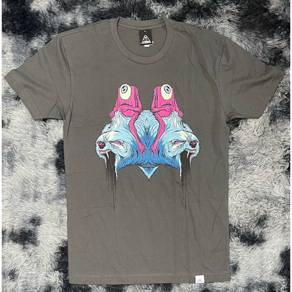 Upper Playground Grey Graphic Short Sleeve T-Shirt